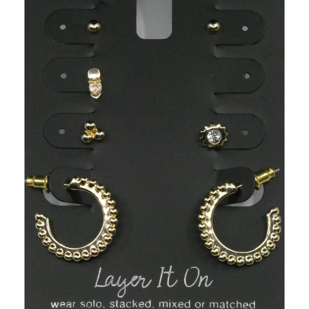 New Inc Gold-Tone 4-Pc. Set Stud Earrings $29.50 - Picture 4 of 4